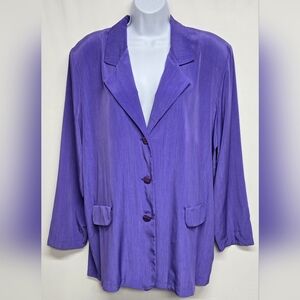 S.G Sport L Vintage Blazer Jacket Purple  Collared Padded Shoulders